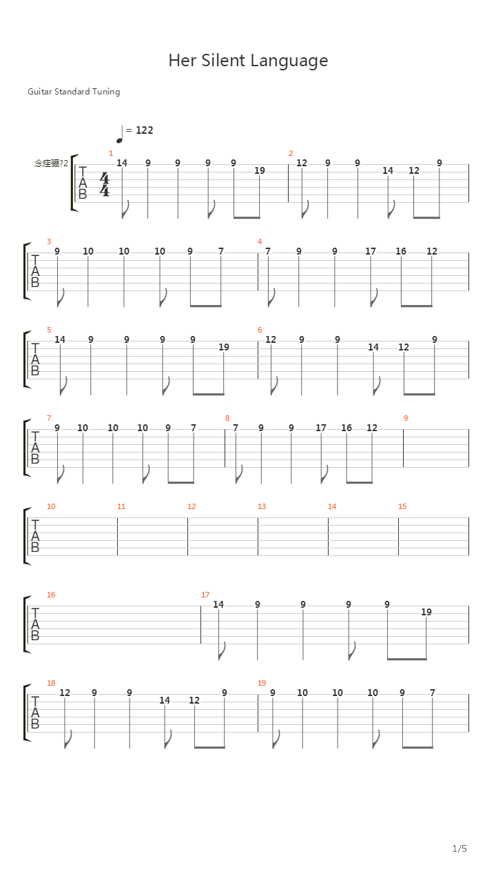 Her Silent Language吉他谱