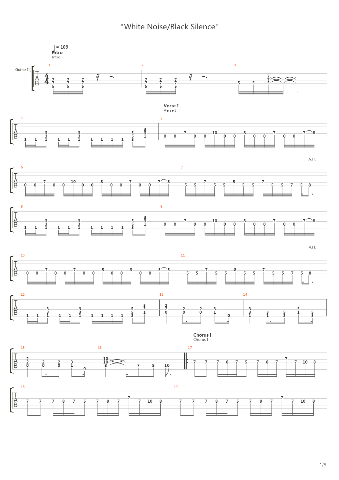 White Noise_Black Silence吉他谱