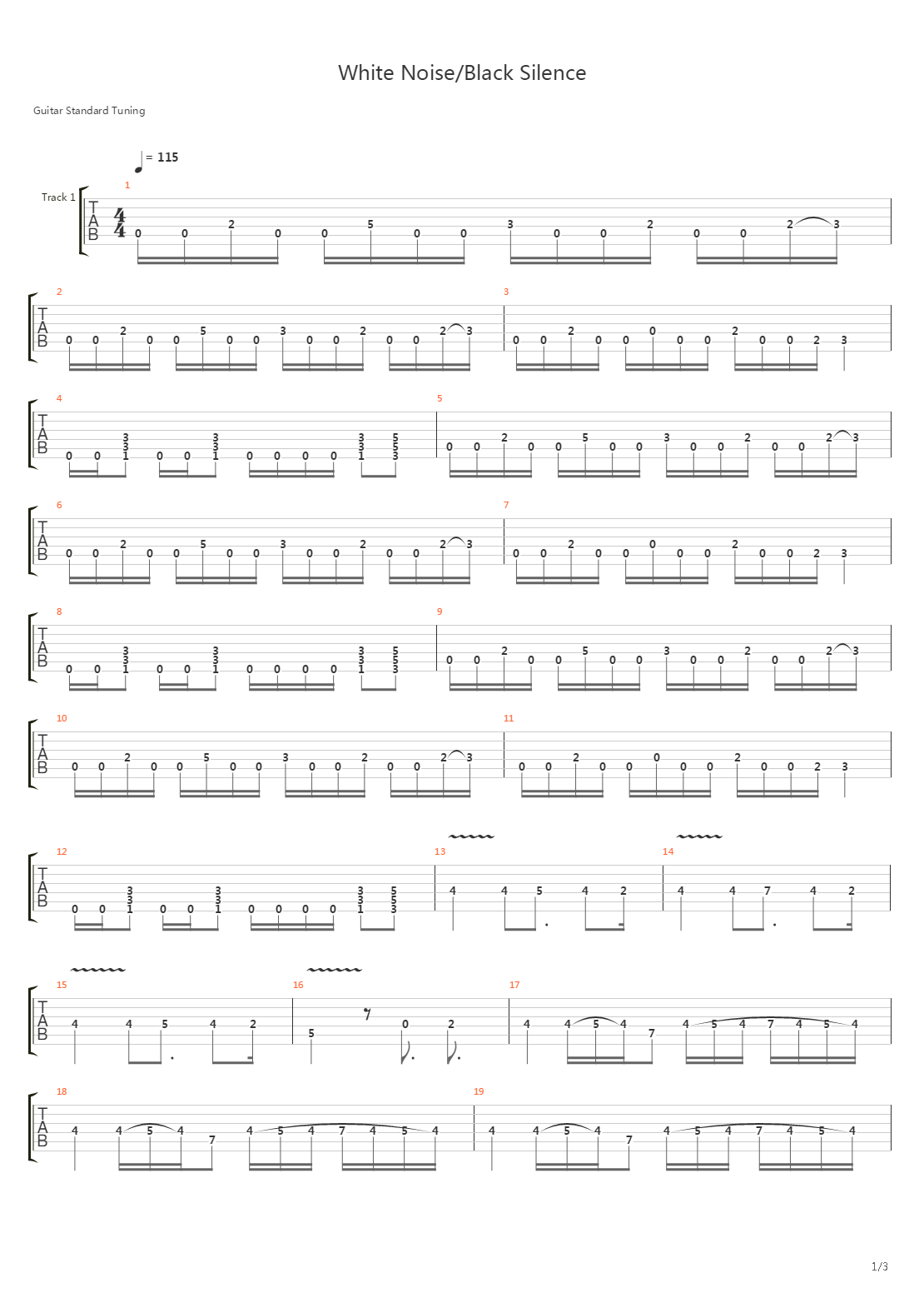 White Noise_Black Silence吉他谱