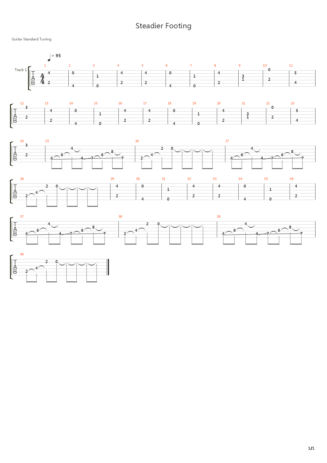 Steadier Footing吉他谱