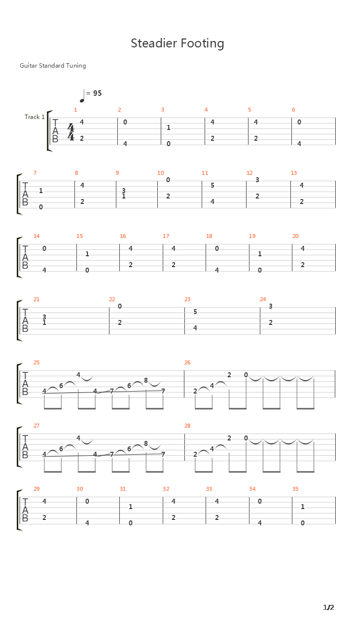 Steadier Footing吉他谱