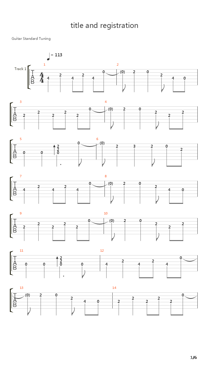 Title And Registration吉他谱