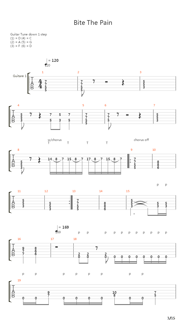 Bite The Pain吉他谱