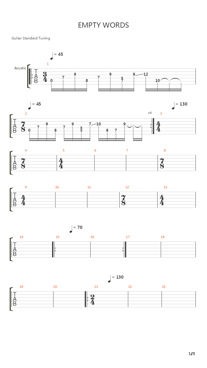 Empty Words吉他谱