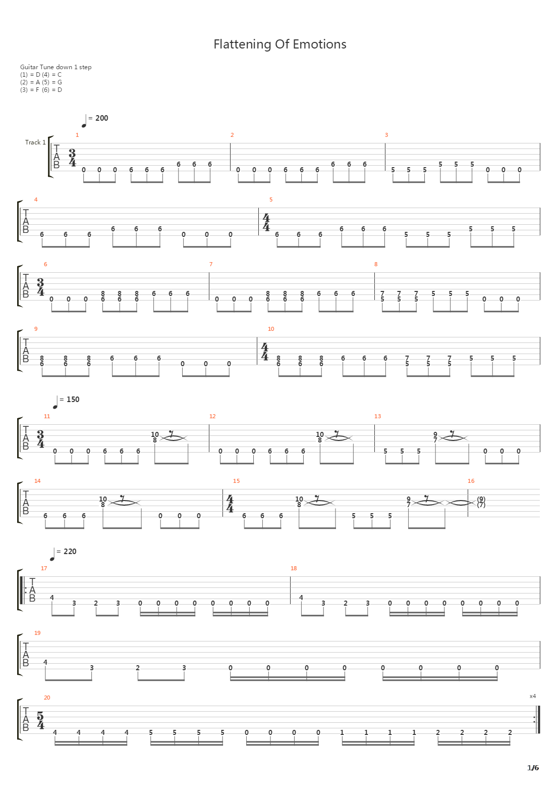 Flattening Of Emotions吉他谱