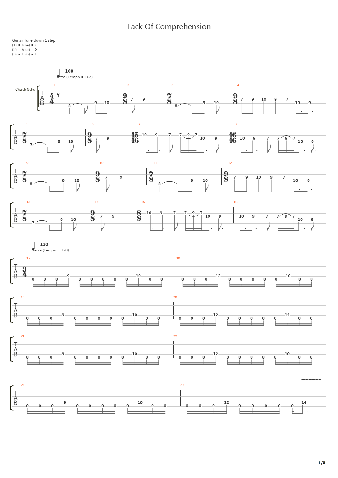 Lack Of Comprehension吉他谱