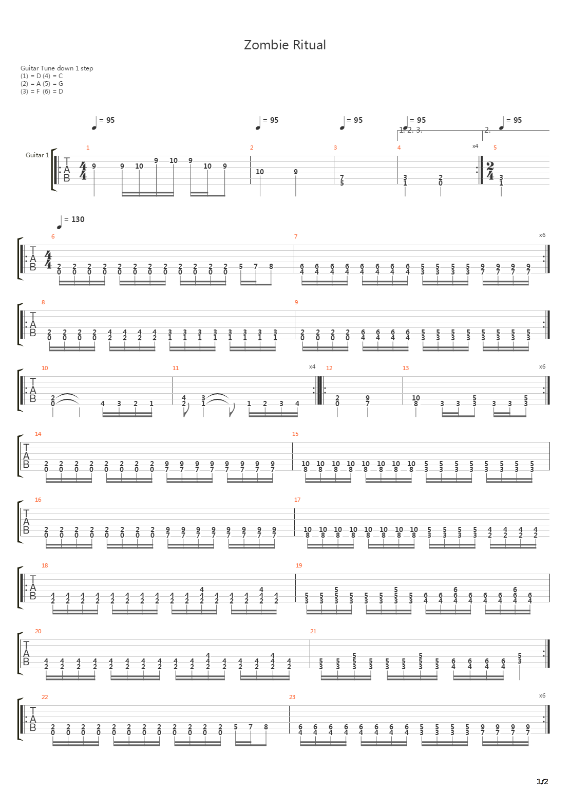 Zombie Ritual吉他谱