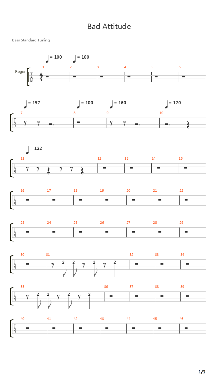 Bad Attitude吉他谱