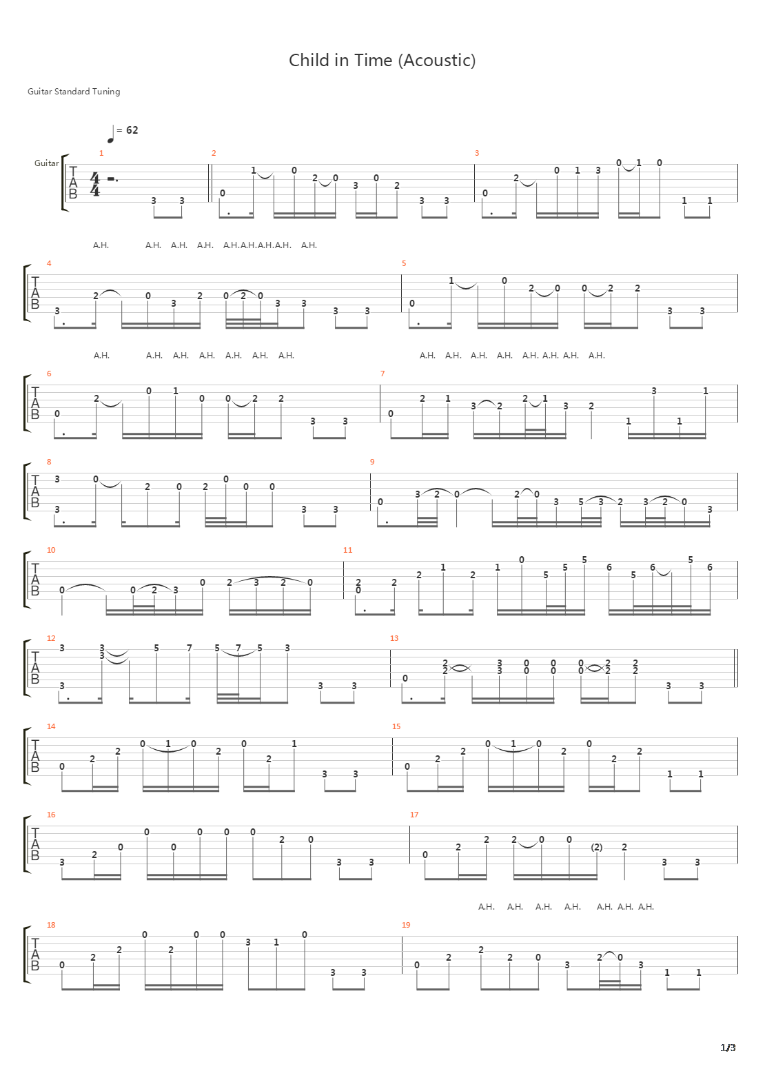 Child In Time (Acoustic)吉他谱