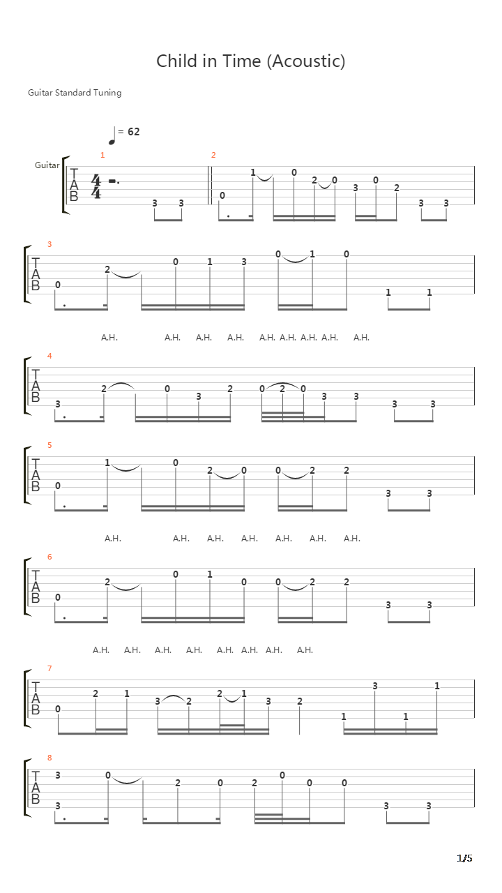Child In Time (Acoustic)吉他谱