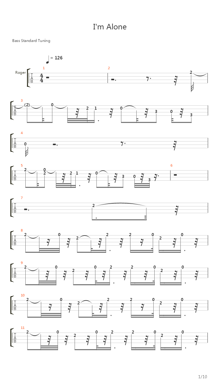 I'm Alone吉他谱