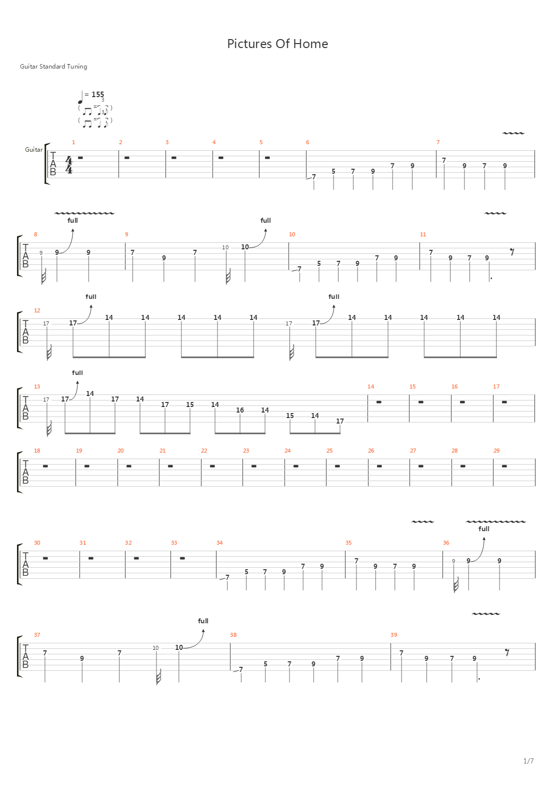 Pictures Of Home吉他谱