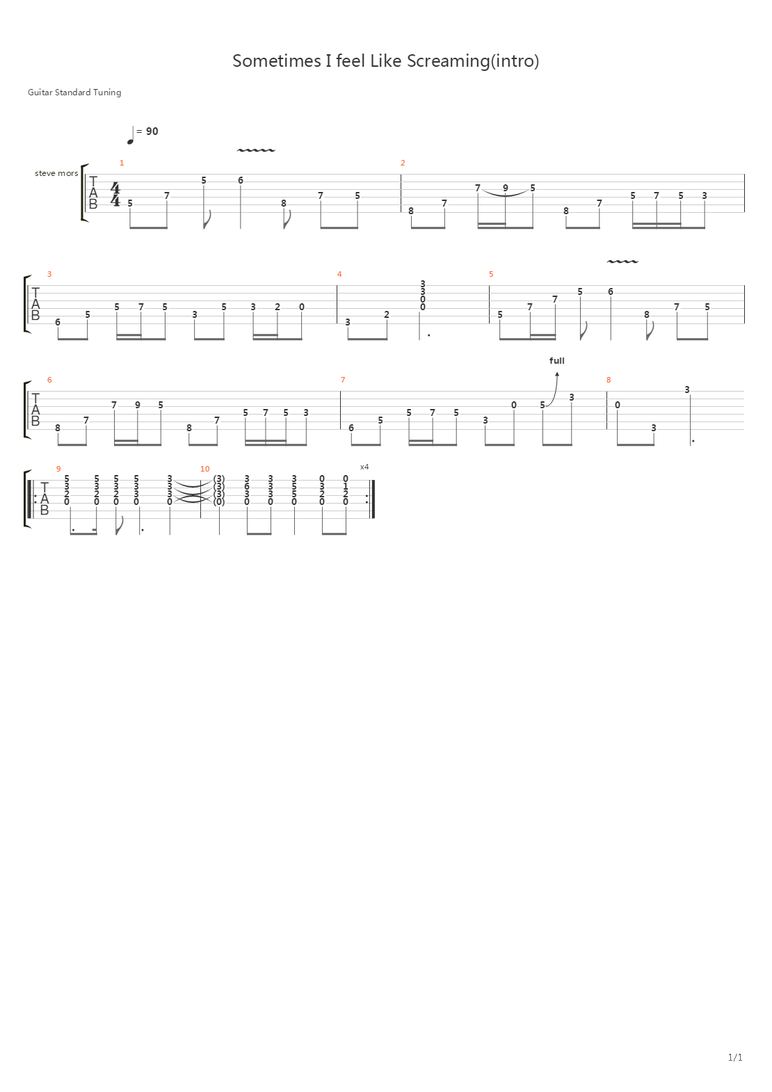 Sometimes I Feel Like Screaming (Intro)吉他谱