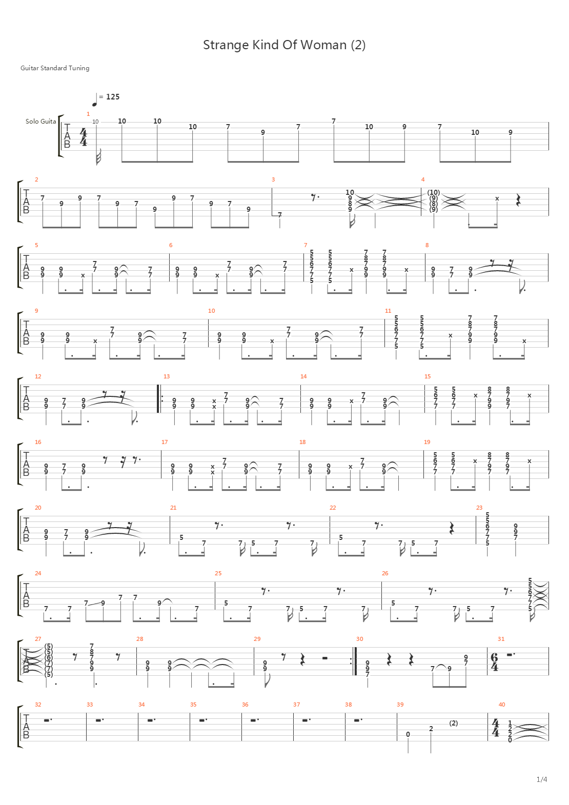 Strange Kind Of Woman吉他谱