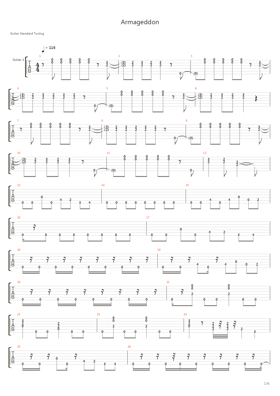 Armageddon吉他谱