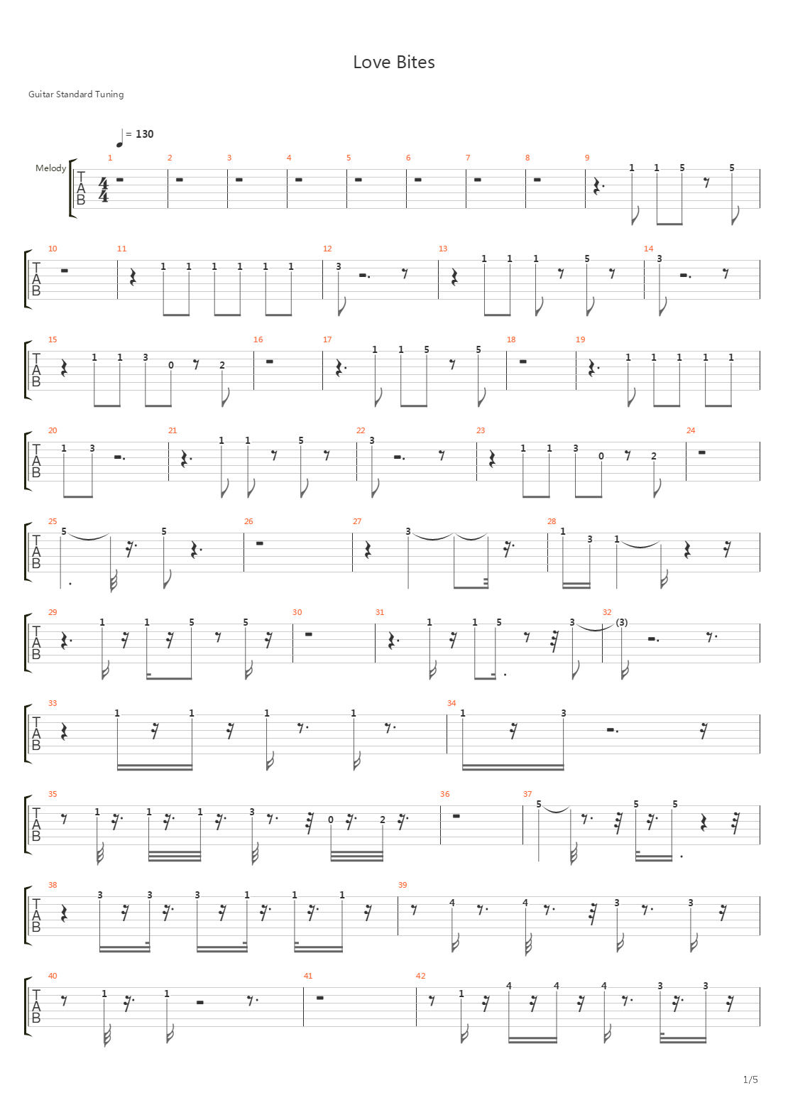 Love Bites吉他谱
