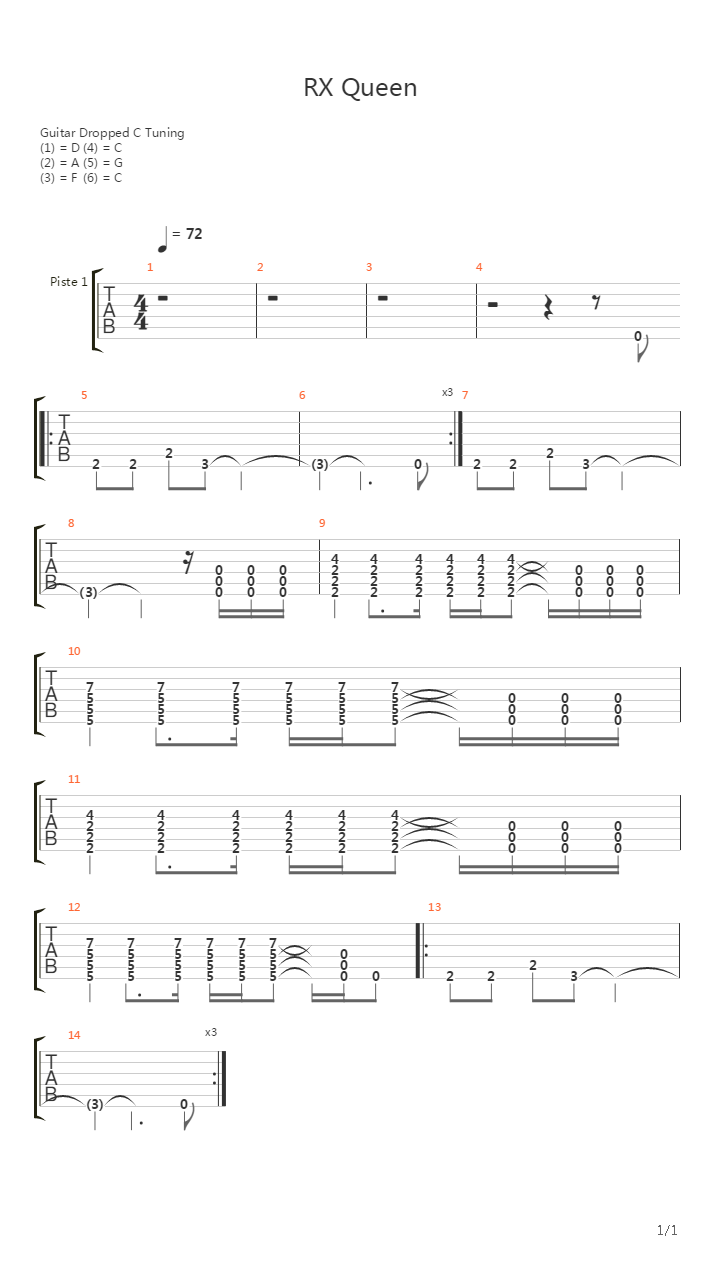 RX Queen吉他谱