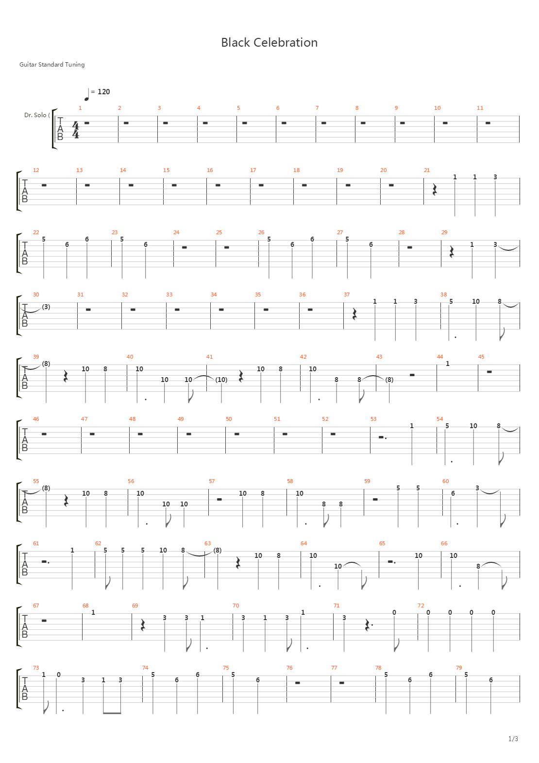 Black Celebration吉他谱