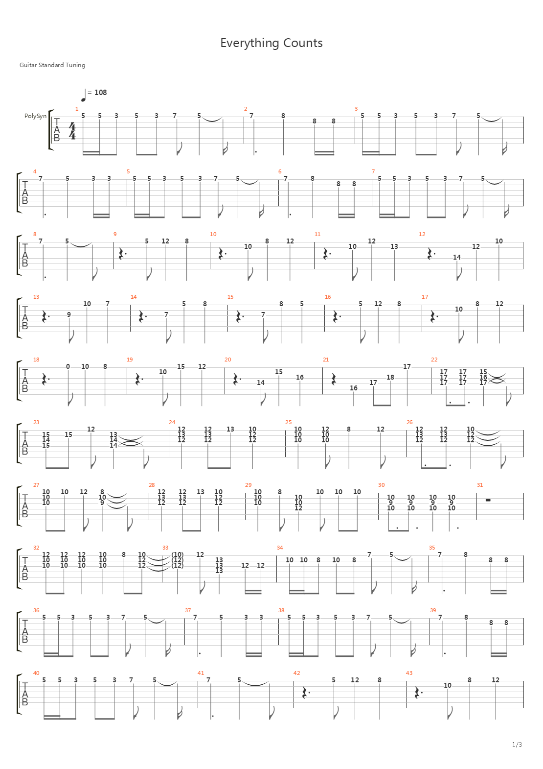 Everything Counts吉他谱