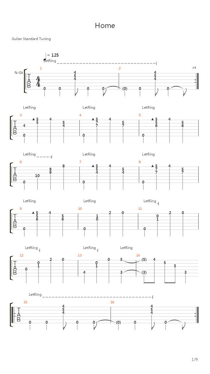 Home (acoustic)吉他谱