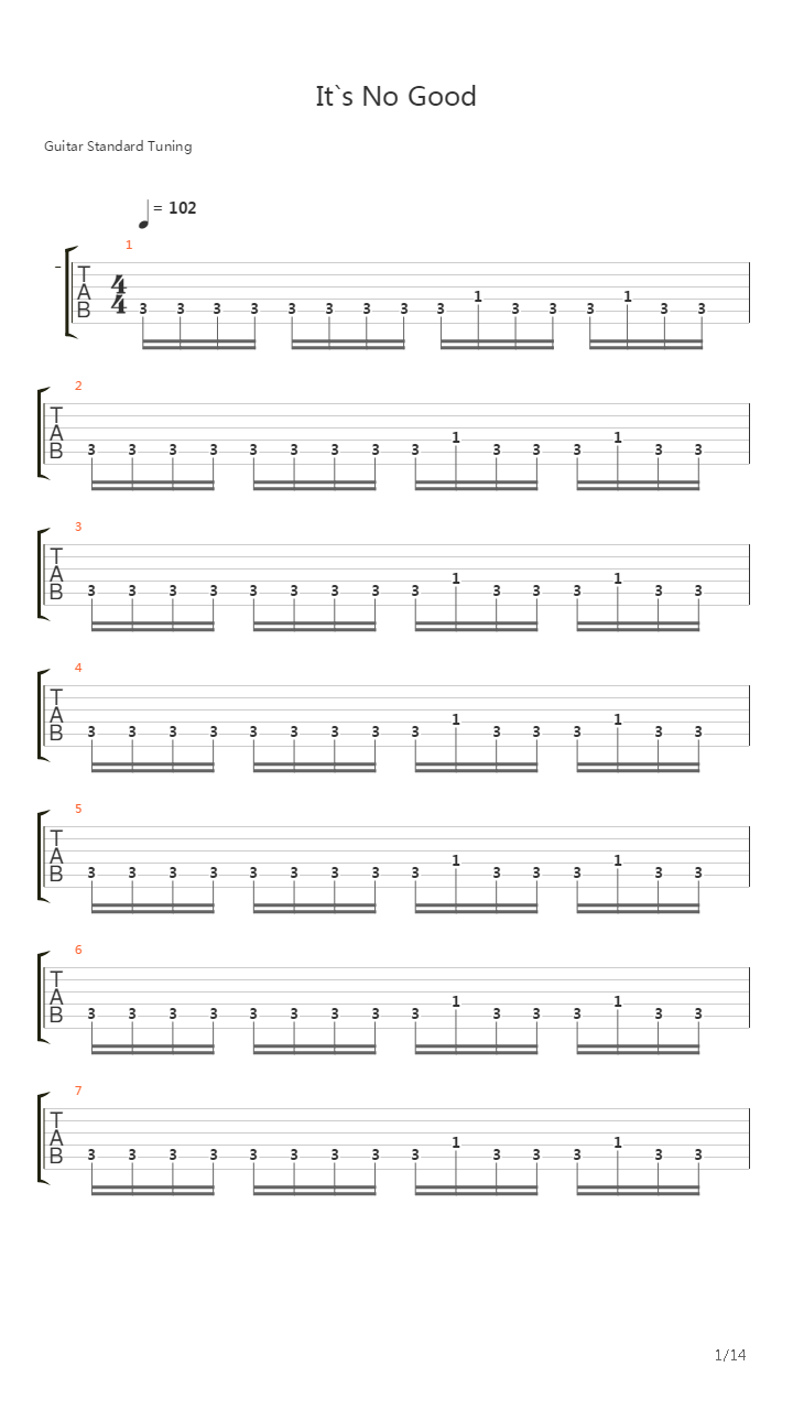 It`s No Good吉他谱