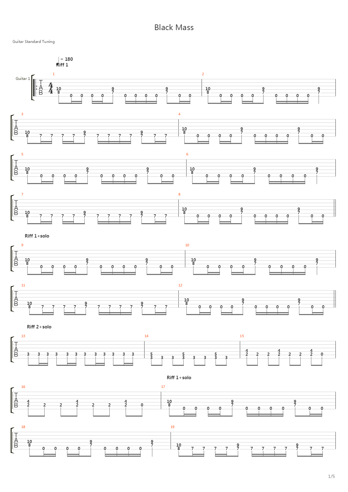 Black Mass吉他谱