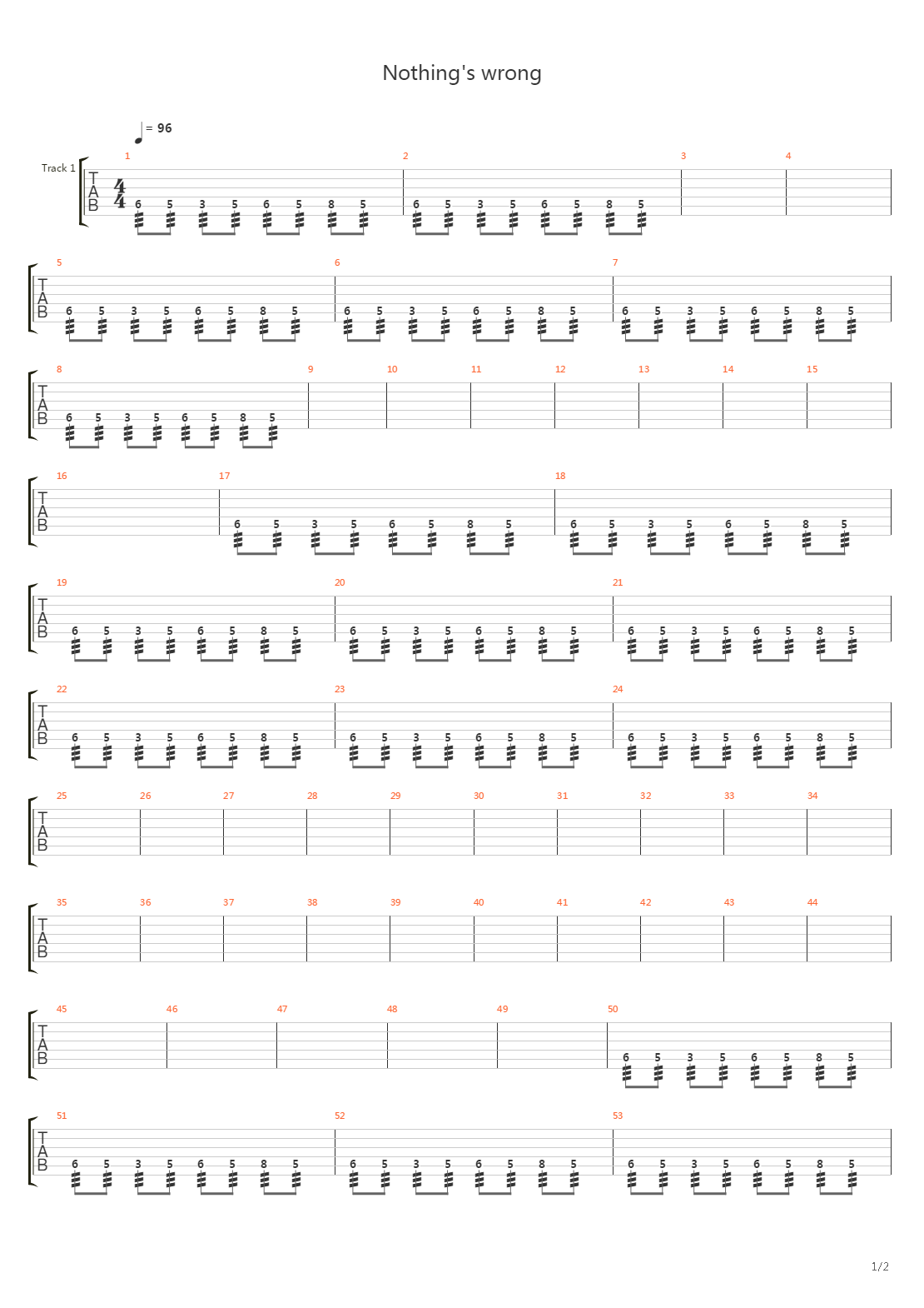 Nothings Wrong吉他谱
