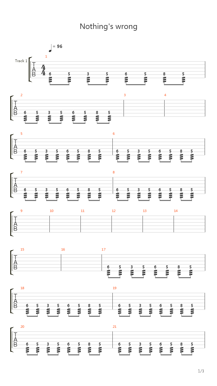 Nothings Wrong吉他谱