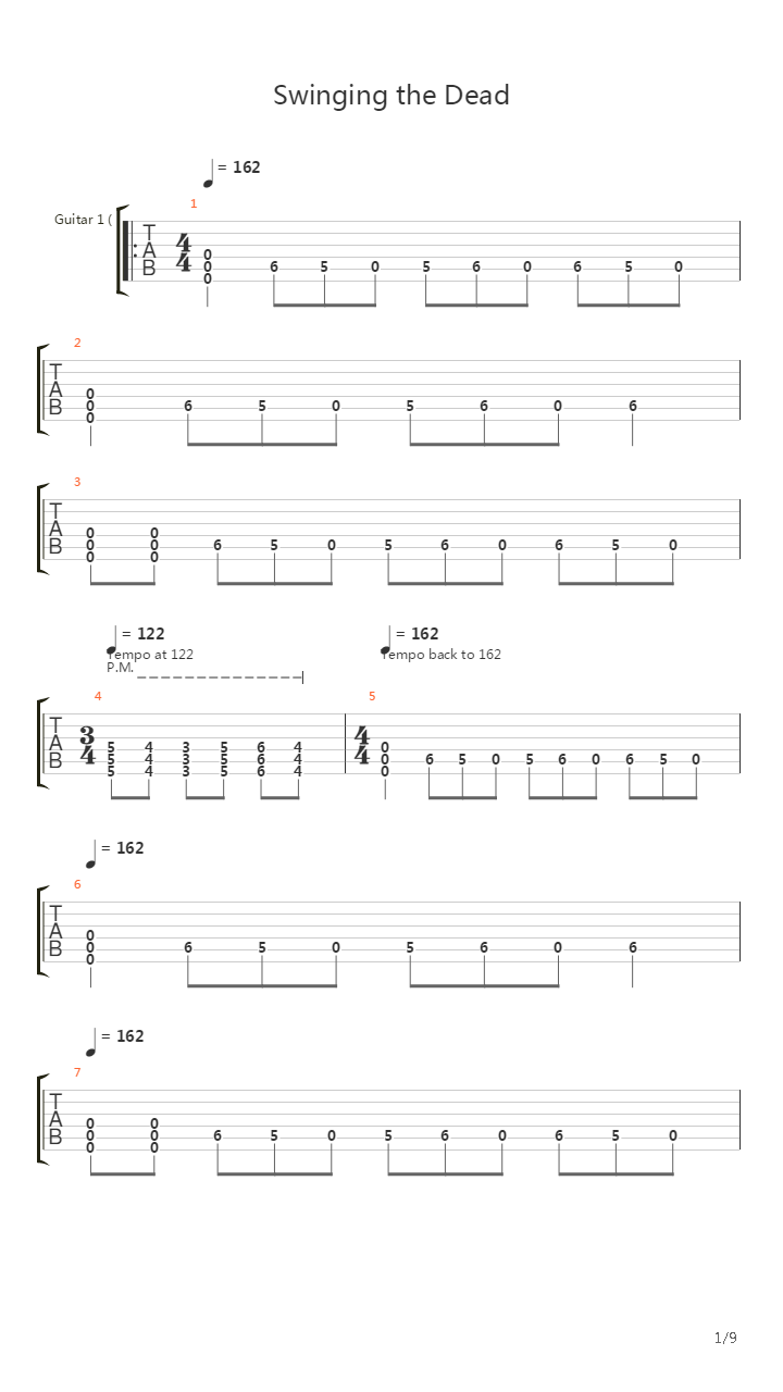 Swinging The Dead吉他谱