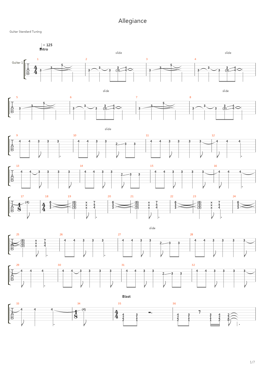 Allegiance吉他谱