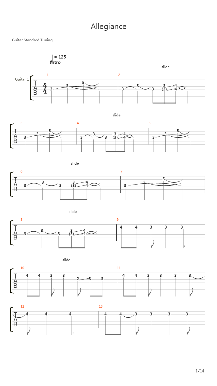 Allegiance吉他谱
