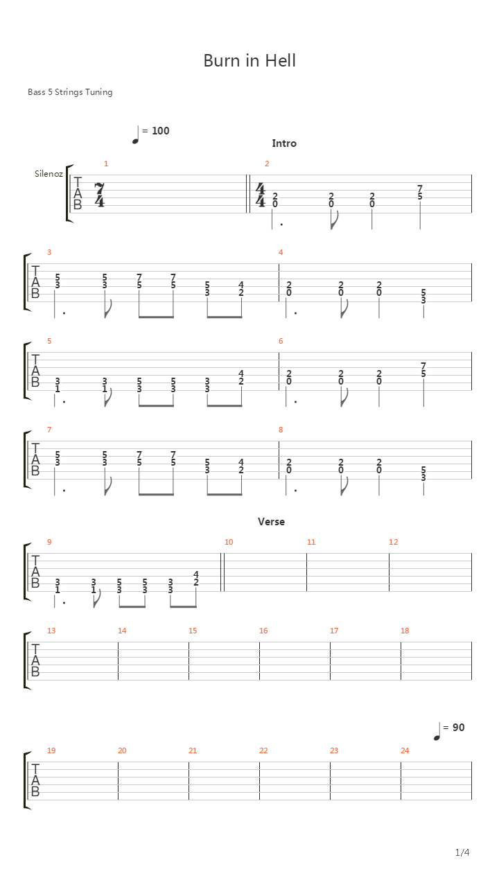 Burn In Hell吉他谱