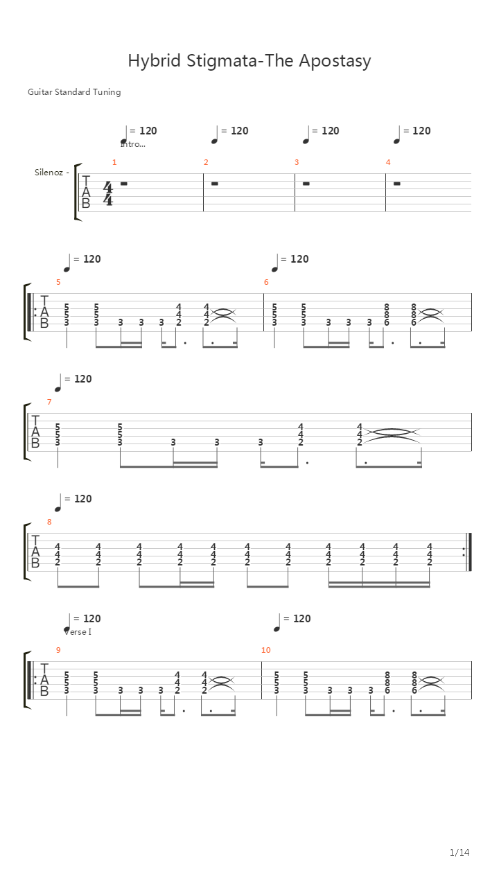 Hybrid Stigmata - The Apostasy吉他谱
