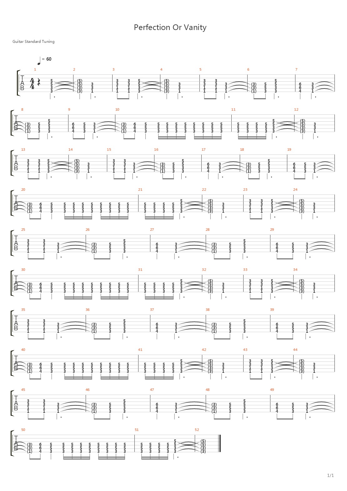Perfection Or Vanity吉他谱