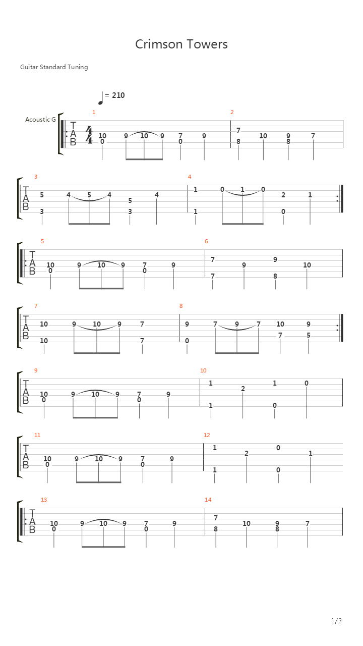 Crimson Towers吉他谱