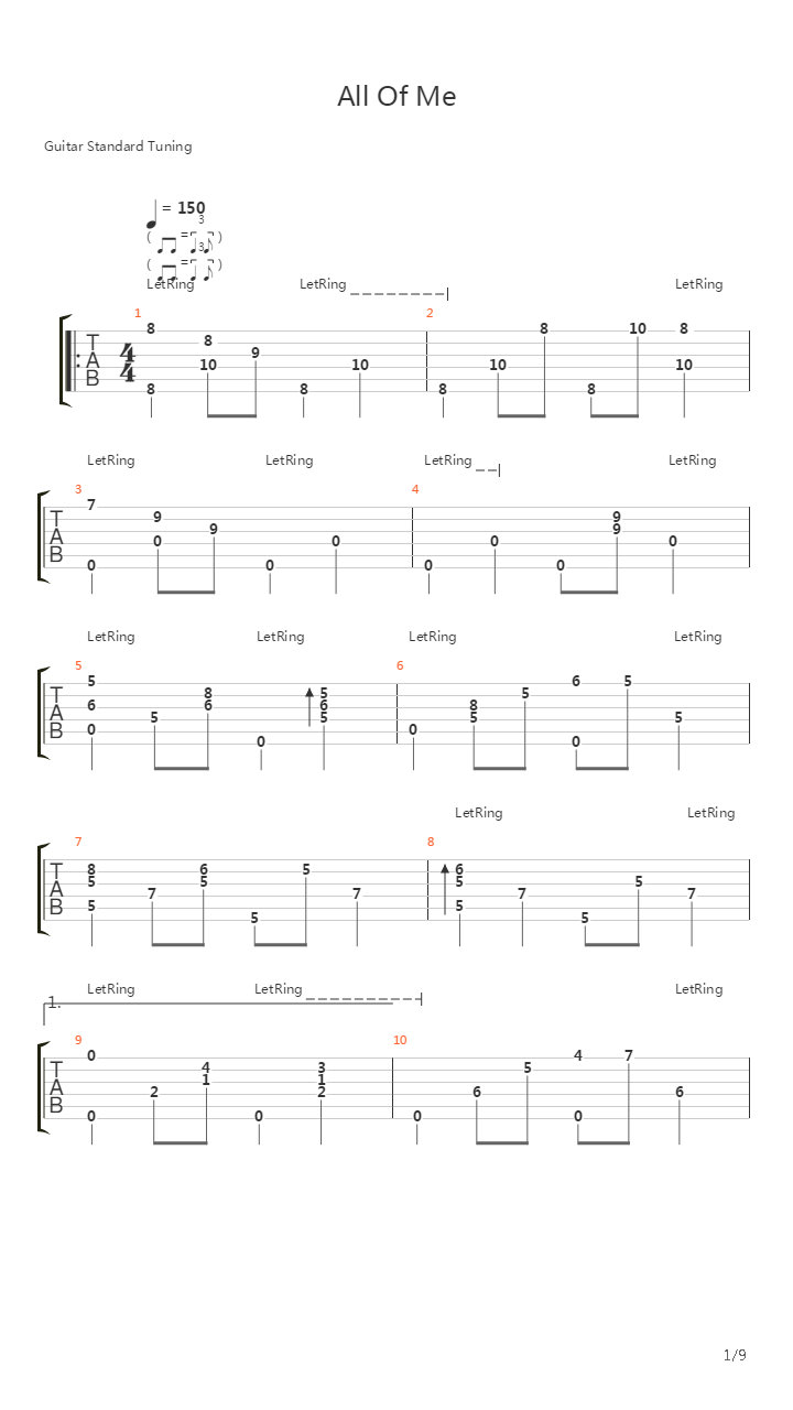 All Of Me吉他谱