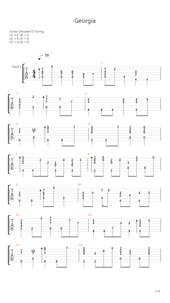 Georgia On My Mind吉他谱