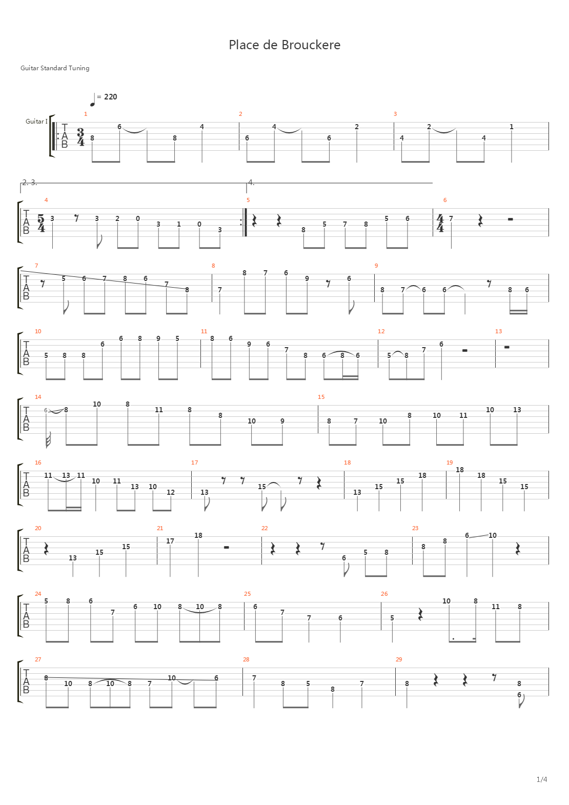 Place de Brouckere吉他谱