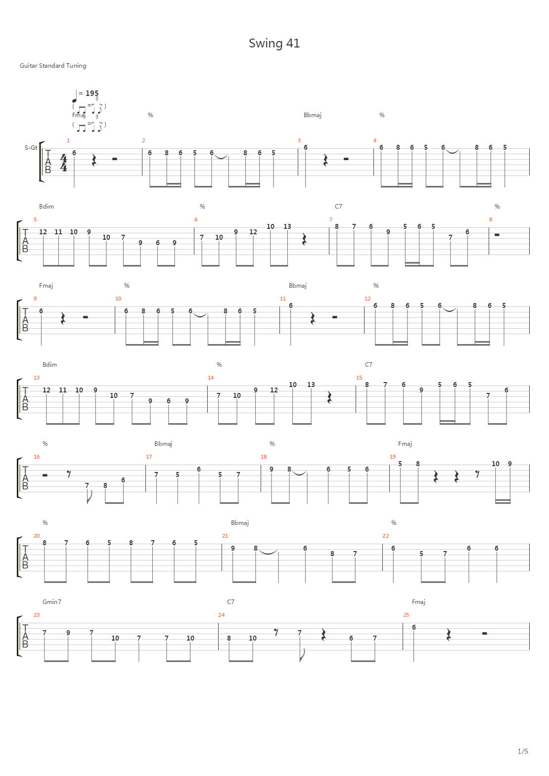 Swing 41吉他谱