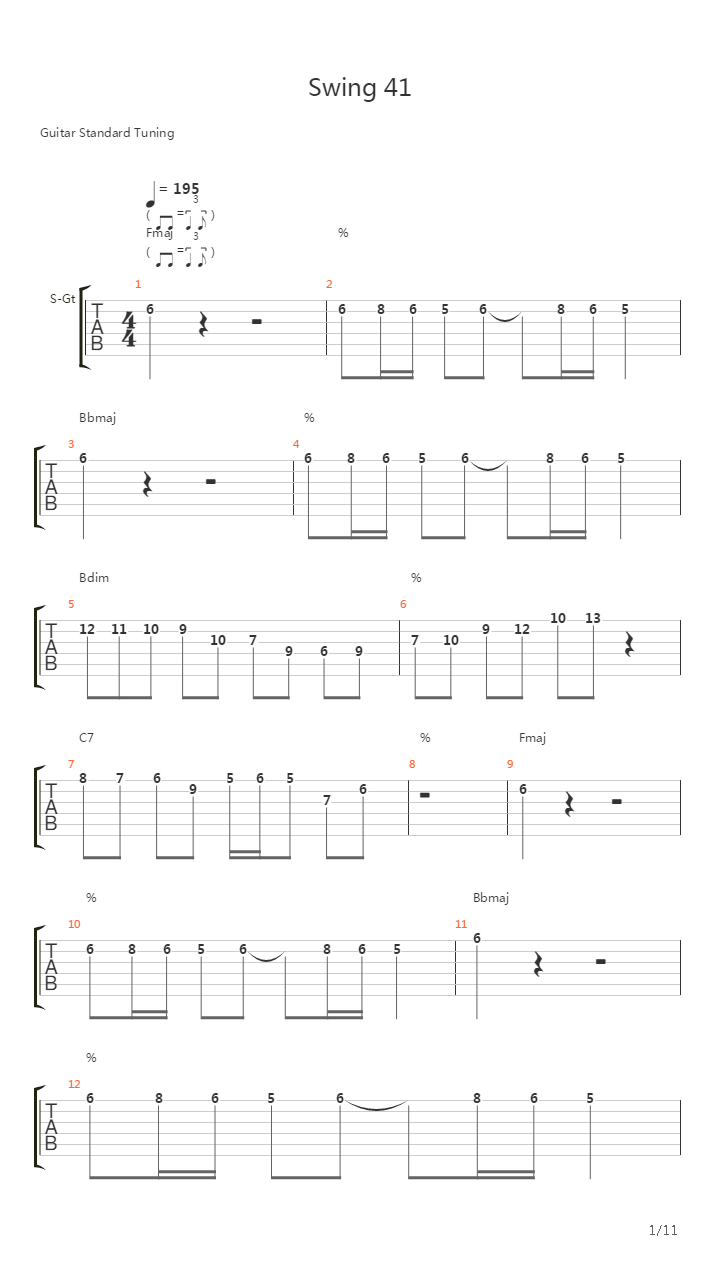 Swing 41吉他谱