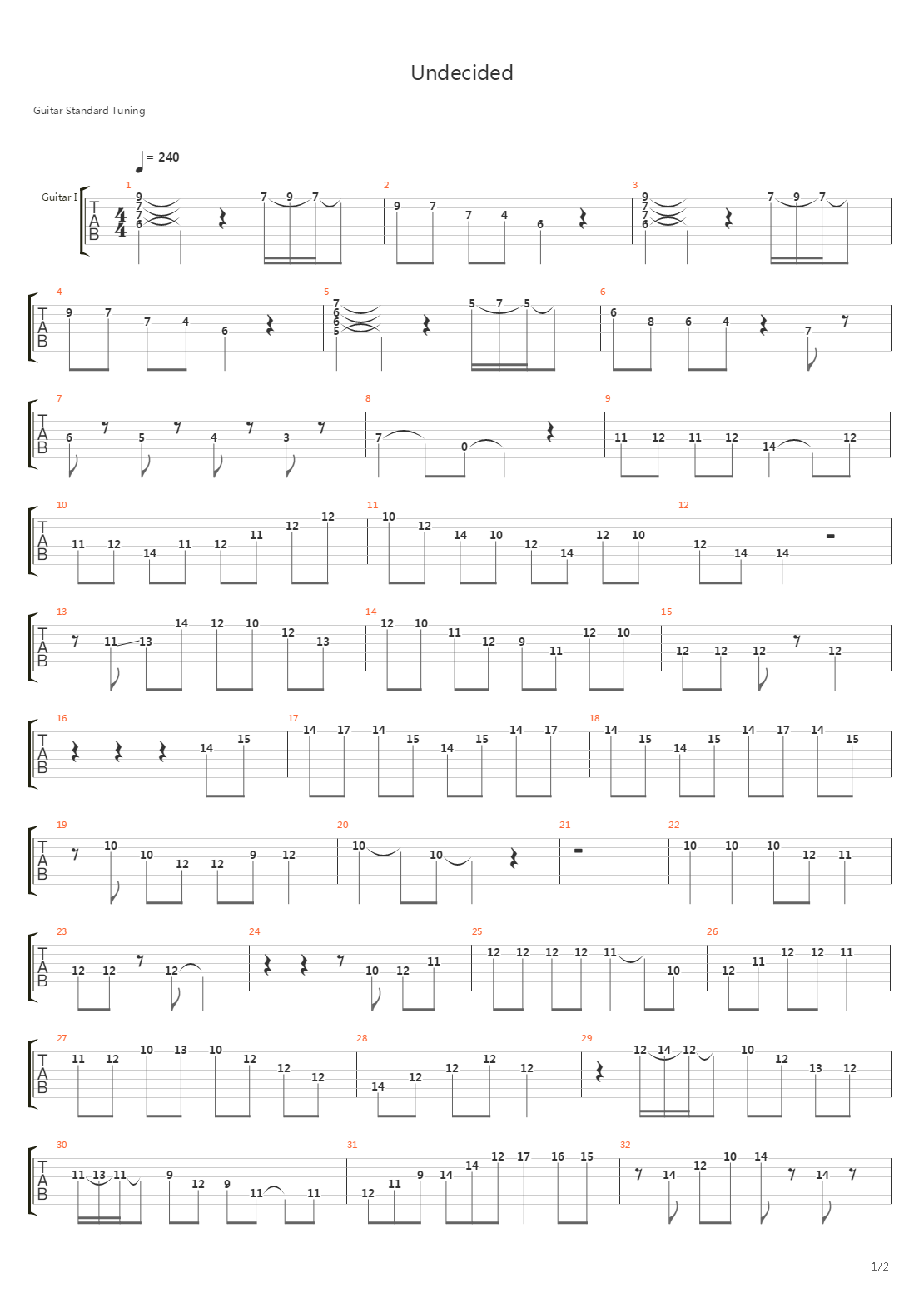 Undecided吉他谱