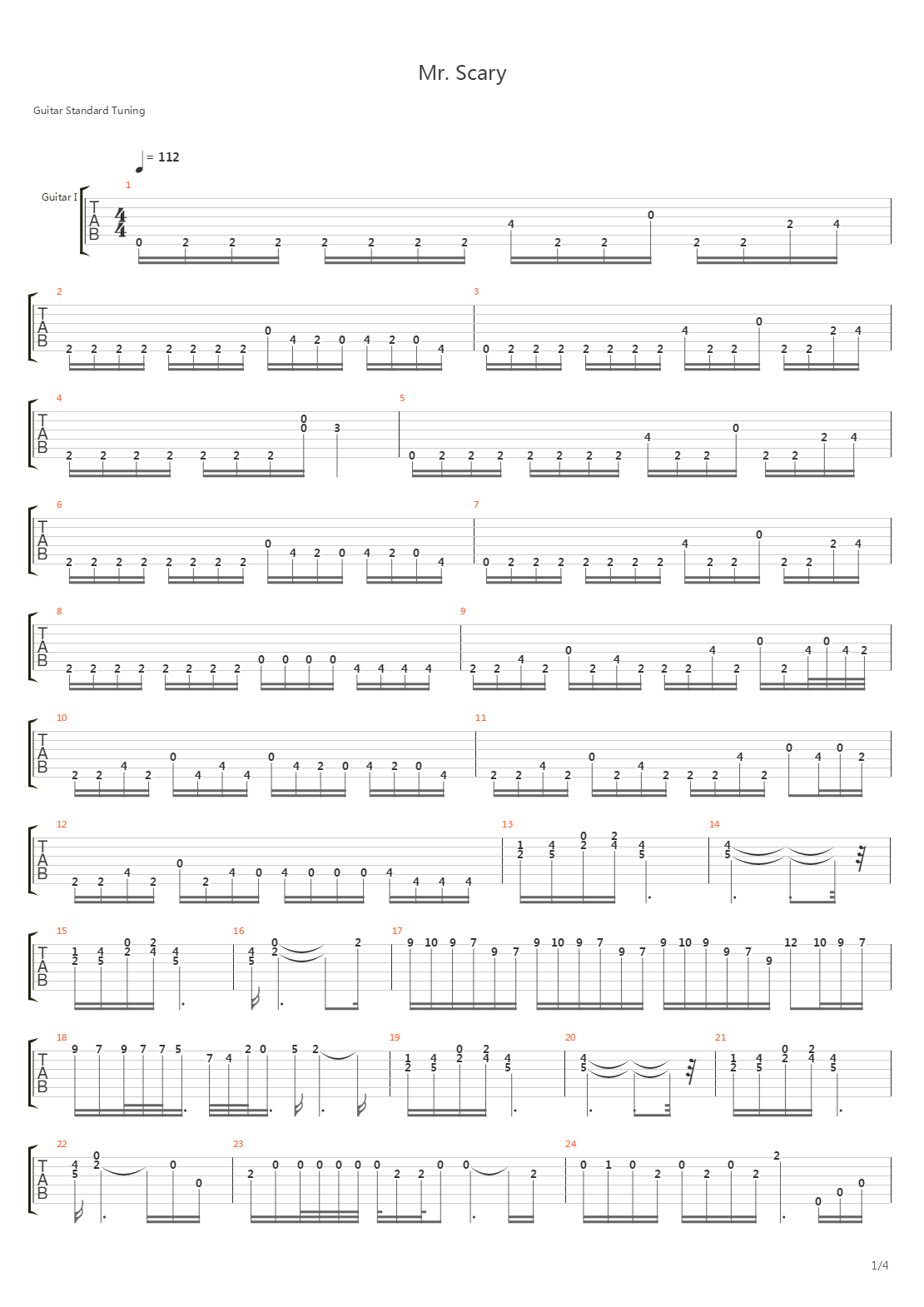 Mr. Scary吉他谱