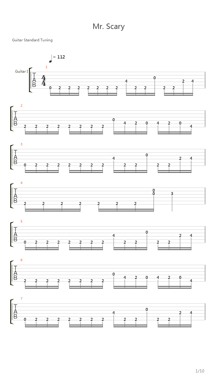 Mr. Scary吉他谱
