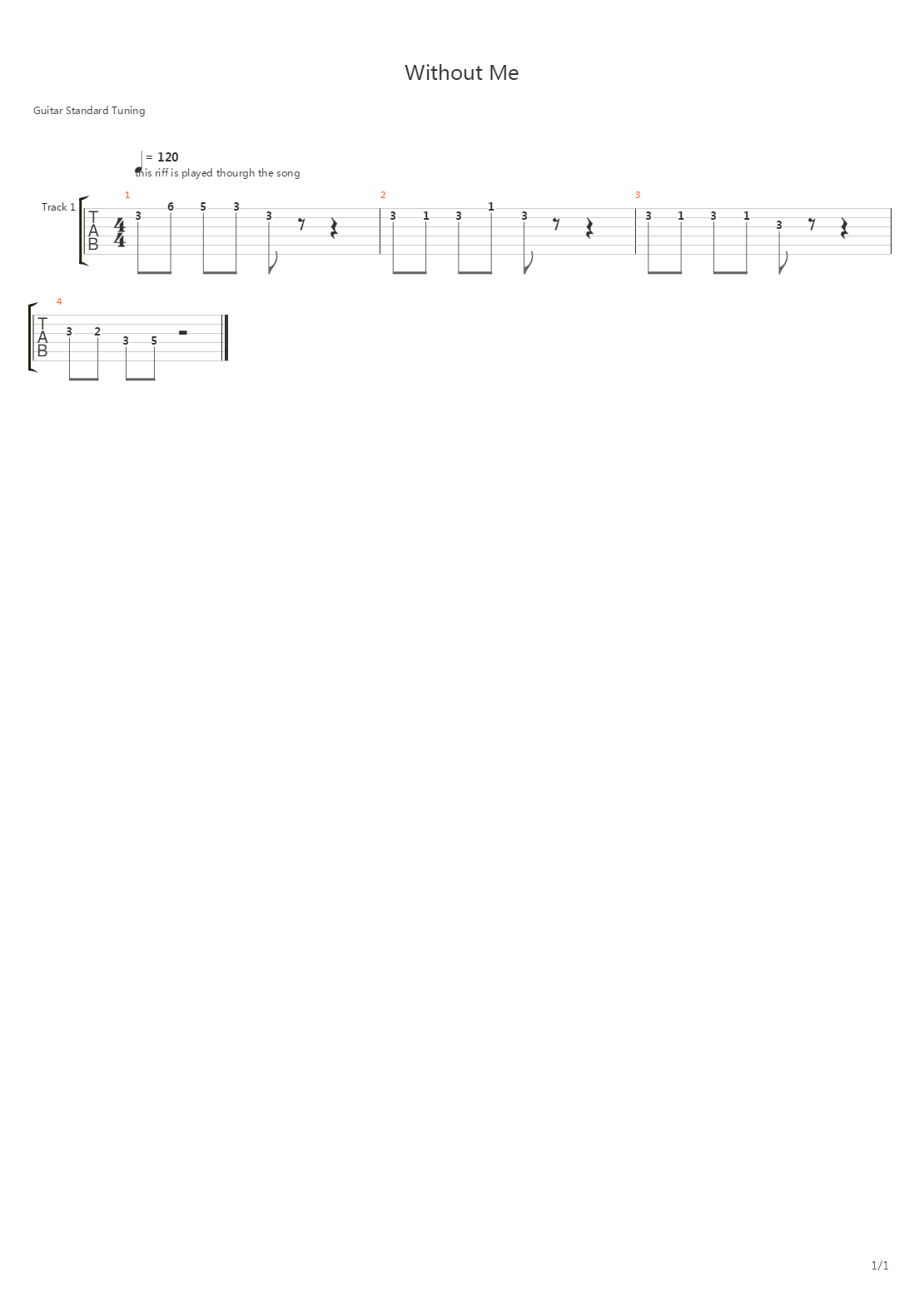 Without Me吉他谱