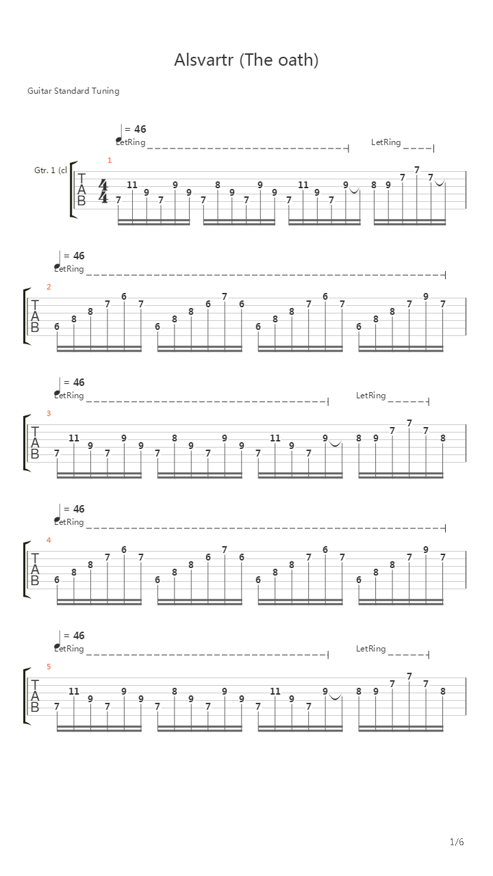 Alsvartr (the Oath)吉他谱