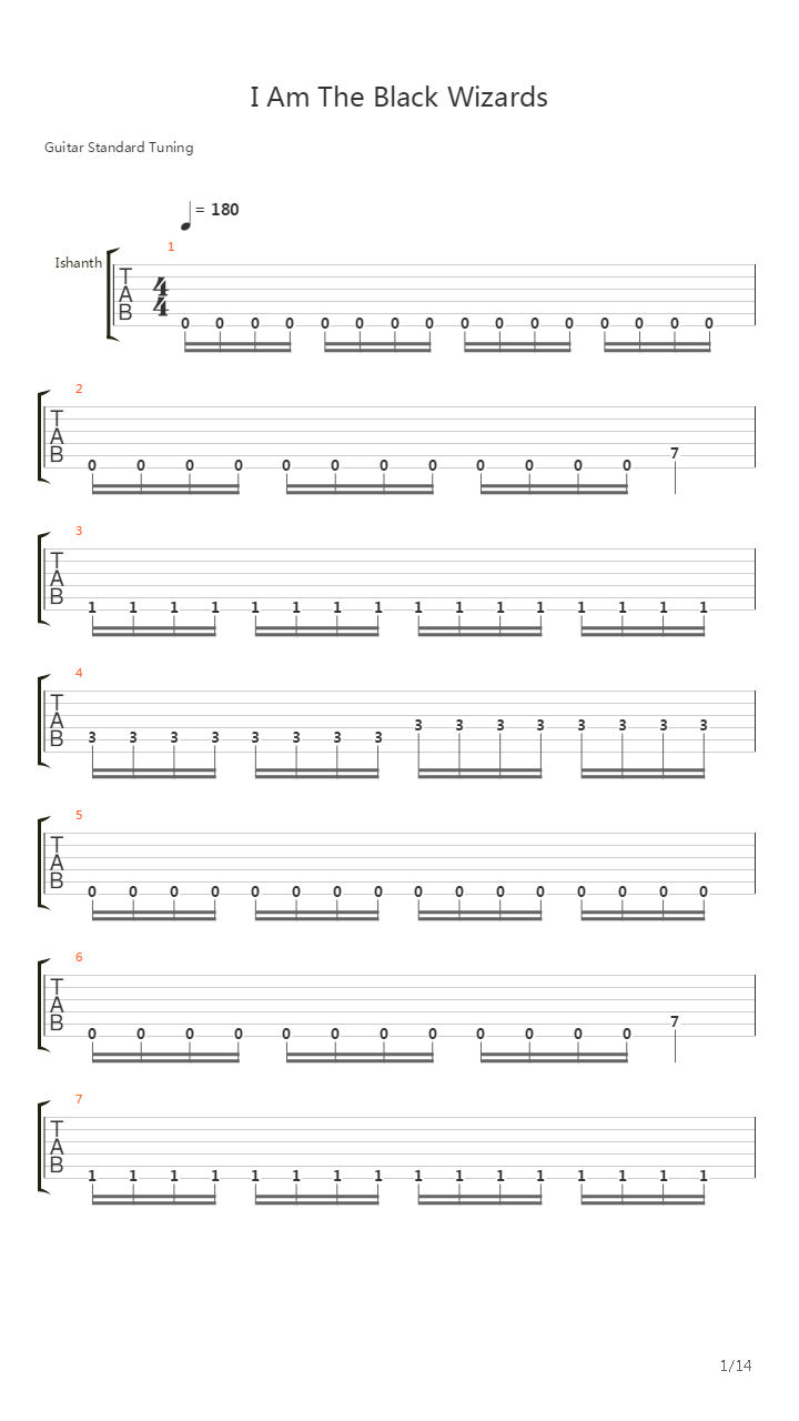 I Am The Black Wizards吉他谱