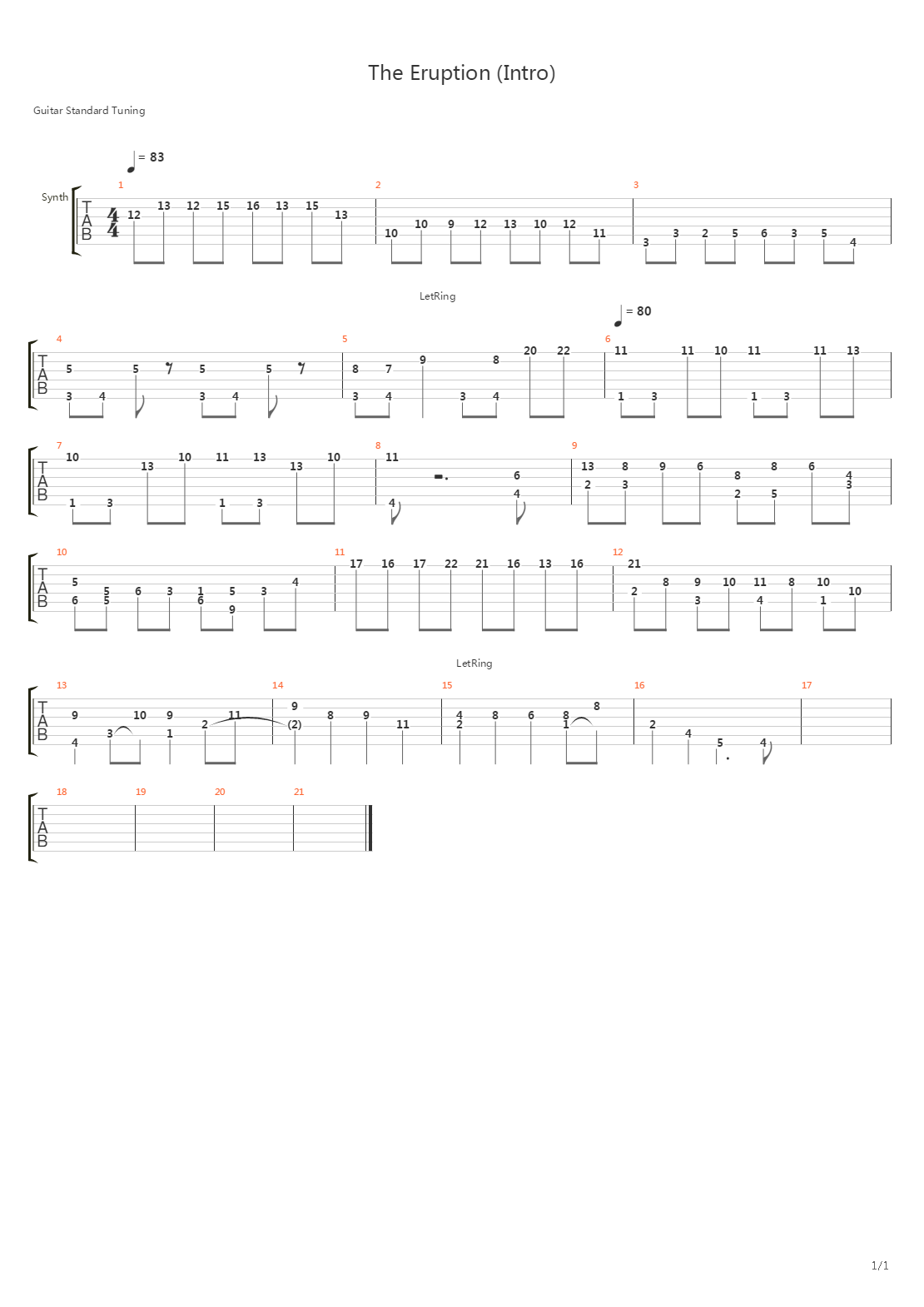 The Eruption (Intro)吉他谱