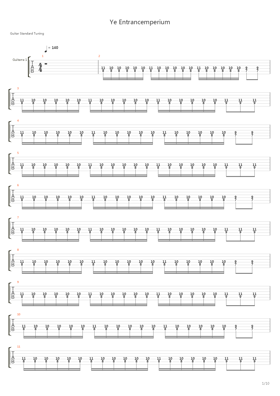 Ye Entrancemperium吉他谱