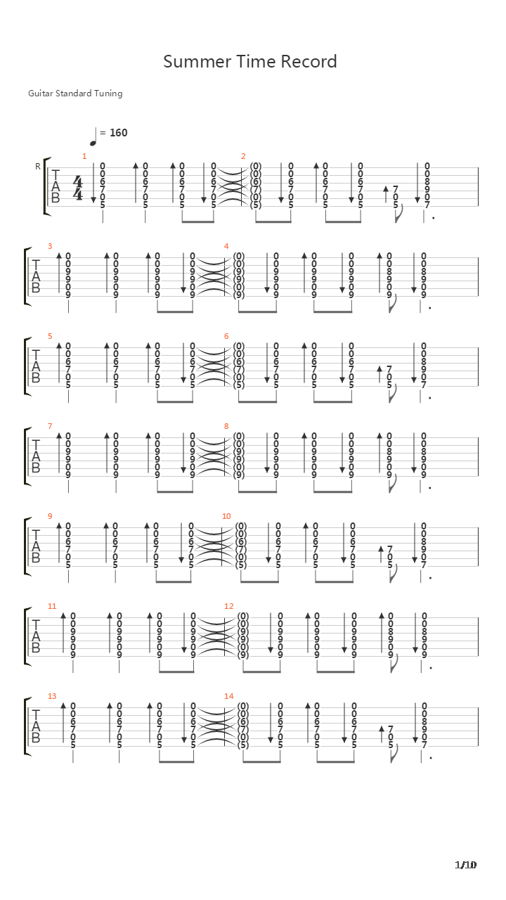 IA - サマータイムレコード(Summer Time Record)吉他谱
