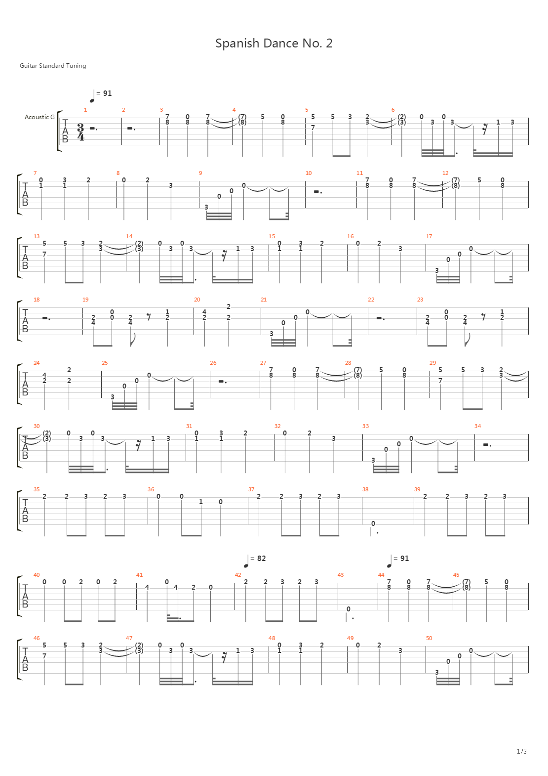 Spanish Dance No. 2吉他谱